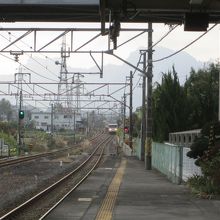 妙義山をバックに１８５系列車がやってきた