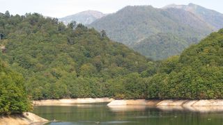 矢木沢ダムによって造られた人造湖