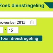 『Zoek dienstregeling』 選択部分