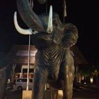 夜のホテルの入り口