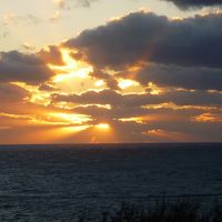 部屋からみた夕日