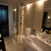 風呂はでかいです。ロールで隠せるけど客室とガラス１枚で仕切ら