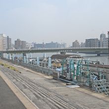 国道駅付近から鶴見川上流を望む