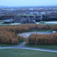 夏には、噴水が出て、夜にはライトアップもされます。