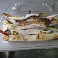 千畳敷駅での停車時間にイカ焼きの店で購入