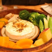 カマンベールチーズをつけて