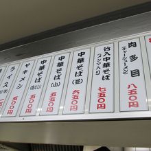 ちょいとメニュー