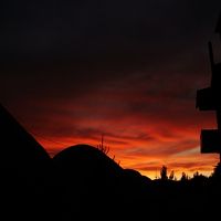 キルギスの山奥だけあって夕焼けも素晴らしい