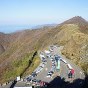 日本海を望むかなり広い駐車スペース