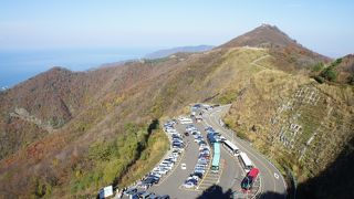 日本海を望むかなり広い駐車スペース