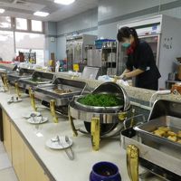 ホテルレストランの朝食バイキングの料理