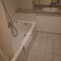 バスルーム。日本人のレベルで言うときれいじゃない。