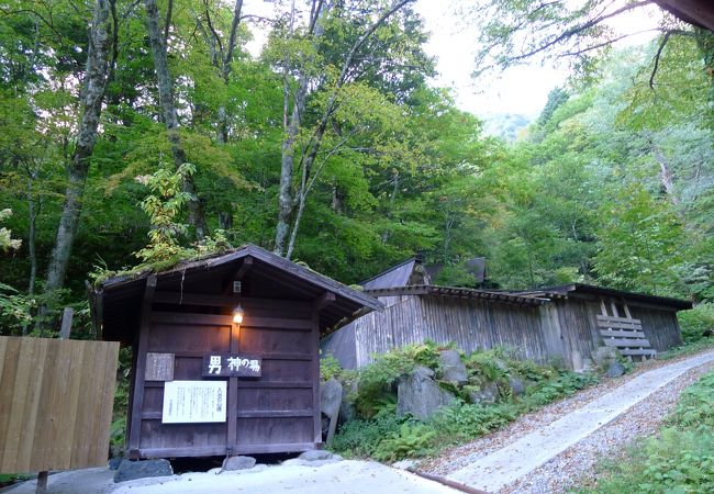 平湯温泉発祥の湯、秘湯の雰囲気満点