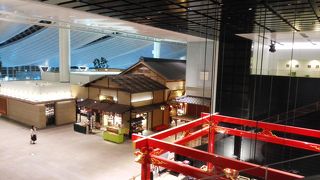 大屋根の下に、江戸の街並みを本格的に再現した「江戸小路」