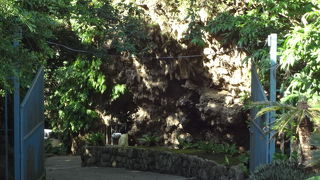 入口までががたがた道です