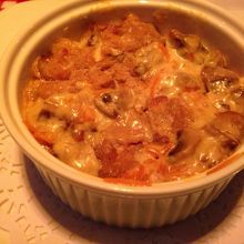 キノコとホタテのグラタン