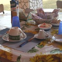 朝食は、部屋でも１階のテラスでも頂けます。この日はテラス