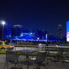 食事をしながらイルミネーションを満喫しました