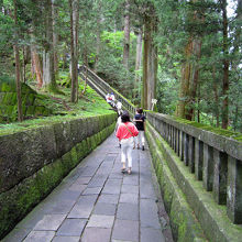 綺麗な石垣の道。