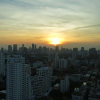 部屋から夕日がきれいです