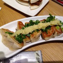 しょうがとネギがたっぷりの焼き餃子
