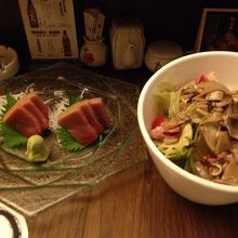 中トロのお刺身はあんまりかも。