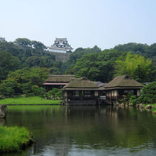 遠くに天守が見える。