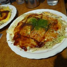 美味しく出来上がったお好み焼き