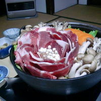 サービス期間のいのしし鍋