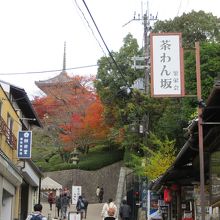 ようやく清水寺の塔が見えます。