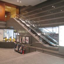 博物館の建物に入りました…２階が展示室入口になります