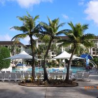 ゲーム用プールから客室棟を撮りました