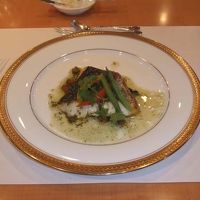 夕食（コースのメイン・魚料理）