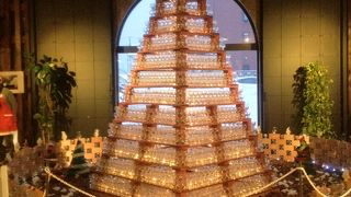 浮き玉ツリーとワイングラスタワー