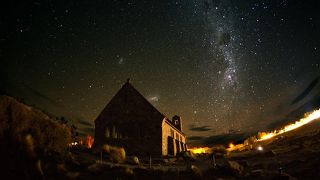 教会での星空は意外と光害が多い