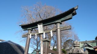 橋のたもとに鎮座する神社