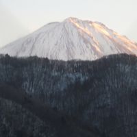 ホテルの窓からの富士山