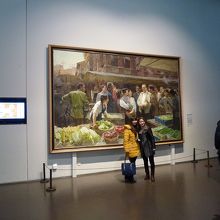 江沢民が市場で庶民と触れ合うの絵