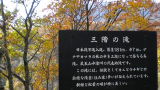 遠刈田の紅葉の頃は風流な滝