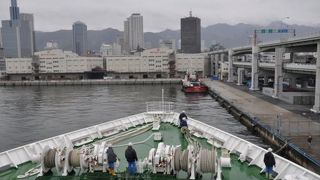 （神戸）初めて船で帰国！