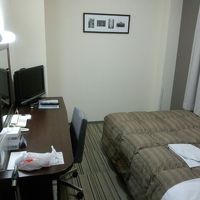 部屋とベッドは広いが、全体的にくたびれた感じがする