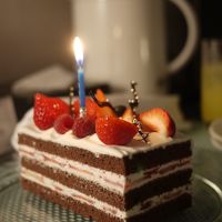 サービスのケーキ。美味しかった。