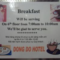 朝食の案内（エレベーター内にて）