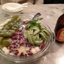 抹茶と小豆のかき氷