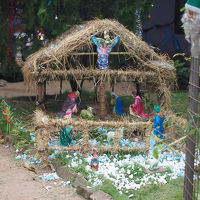 民家のクリスマス飾りです。キリストの生誕の時の様子