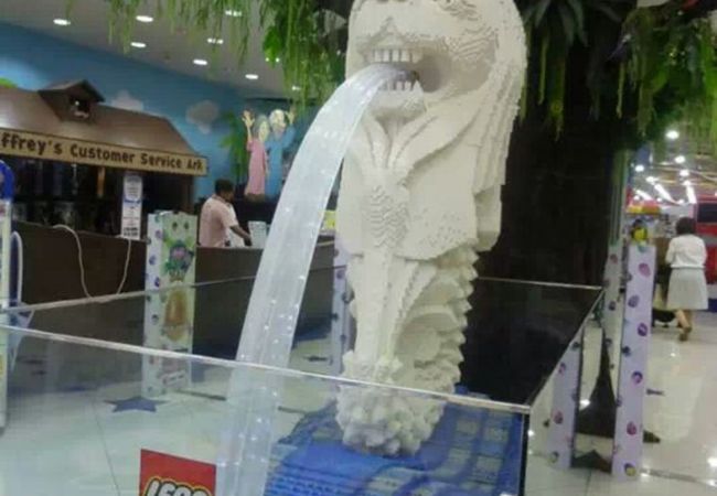 レゴで作られたマーライオンがあります！