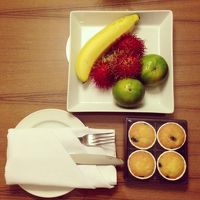 ウェルカムフルーツ。このライチ、初めてみました。