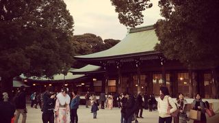 都会の喧騒を思わせない、立派な神宮