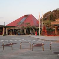 道路を挟んでビーチ側からロビー棟