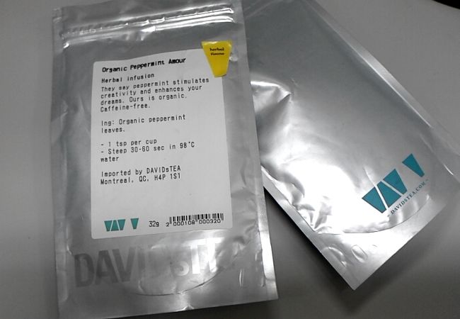 気分すっきり！ペパーミントティーがお気に入り　＠DAVIDsTEA